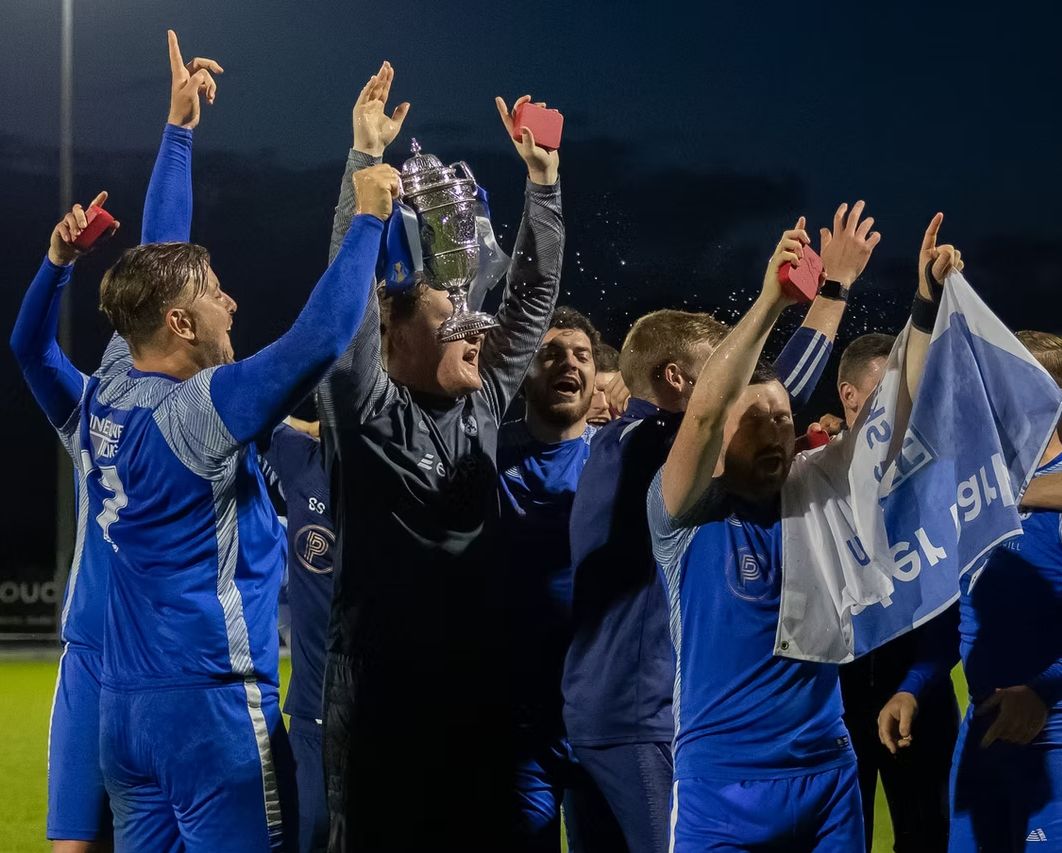 Worcester Park players celebrating winning the 2025/26 league title — photo 4 of 10